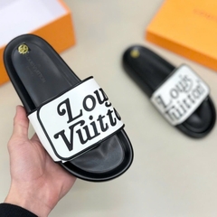 Dép Quai Ngang LV Nam thời thượng full box - Dép Lv đế độn Phối Chữ Quai cao su đặc Cực Chiến - Dép Lê Cao Cấp Siêu Hót
