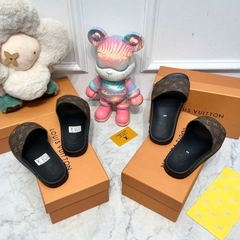 Dép quai ngang kẻ caro cao cấp vân chìm quai da đế pu siêu đẹp size 37 đến 43 -depunisex34