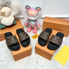 Dép quai ngang kẻ caro cao cấp vân chìm quai da đế pu siêu đẹp size 37 đến 43 -depunisex34