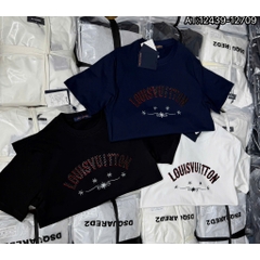 Áo thun thêu Logo vàng Lờ .Vê, có thêu mặt sau, thời trang nam chất cotton thấm hút mồ hôi. Áo thun cotton