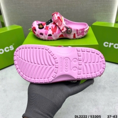 [ Tặng Hộp Chống Sốc ] Dép sục Cờ Rốc hồng Bape hoạ tiết chram in chữ nổi [full box]