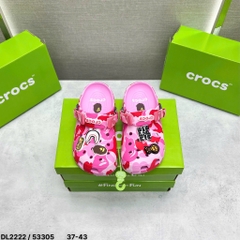 [ Tặng Hộp Chống Sốc ] Dép sục Cờ Rốc hồng Bape hoạ tiết chram in chữ nổi [full box]