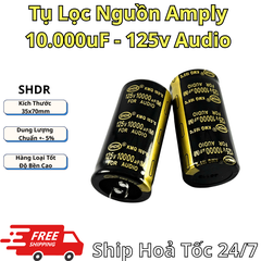 Tụ Lọc Nguồn 10000uF 125v Audio Vàng - Kích Thước 35x70mm Dùng Cho Amply