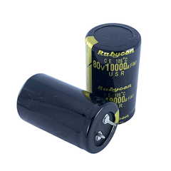 Tụ Lọc Nguồn Amly 10000uF 80v Rubycon Vàng - Kích Thước 30x50mm