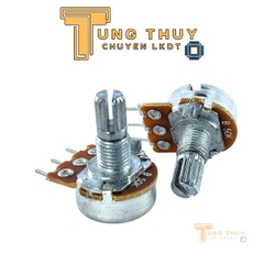 10 Con Chiết Áp Cán Tròn, Trơn Dài 15mm 10K 50K Đơn và Kép Hàng Đài Loan Chất Lượng Cao