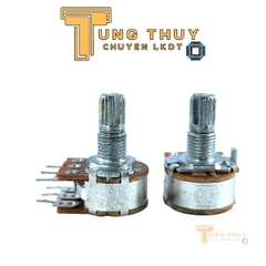 10 Con Chiết Áp Cán Tròn, Trơn Dài 15mm 10K 50K Đơn và Kép Hàng Đài Loan Chất Lượng Cao