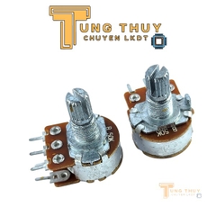 10 Con Chiết Áp Cán Tròn, Trơn Dài 15mm 10K 50K Đơn và Kép Hàng Đài Loan Chất Lượng Cao