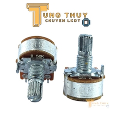 10 Con Chiết Áp Cán Tròn, Trơn Dài 15mm 10K 50K Đơn và Kép Hàng Đài Loan Chất Lượng Cao