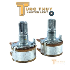 10 Con Chiết Áp Cán Tròn, Trơn Dài 15mm 10K 50K Đơn và Kép Hàng Đài Loan Chất Lượng Cao