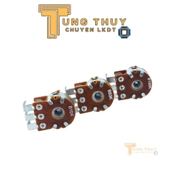 Chiết Áp Kép Cán Dài 20mm Chân Cong Vào 10K 50K 100K Kép Bi Loại Tốt