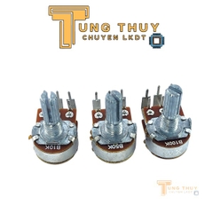 Chiết Áp Kép Cán Dài 20mm Chân Cong Vào 10K 50K 100K Kép Bi Loại Tốt