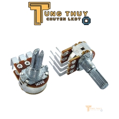 Chiết Áp Cán Dài 20mm Chân Cong Ra 10K 50K 100K Kép Bi Loại Tốt