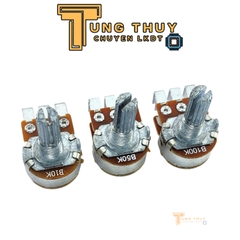 Chiết Áp Cán Dài 20mm Chân Cong Ra 10K 50K 100K Kép Bi Loại Tốt