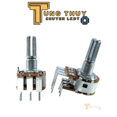 Chiết Áp Cán Dài 20mm Chân Cong Ra 10K 50K 100K Kép Bi Loại Tốt