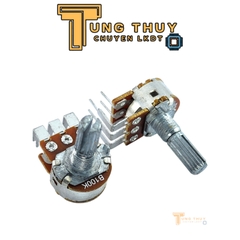 Chiết Áp Cán Dài 20mm Chân Cong Ra 10K 50K 100K Kép Bi Loại Tốt