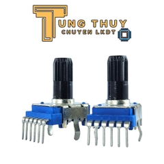 Chiết Áp Vuông Xanh 6 Chân Cong Dài 20MM Cán Tròn