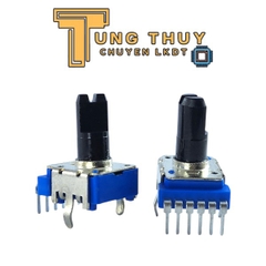 Chiết Áp Vuông Xanh 6 Chân Cong Cán Vát Dài 20MM