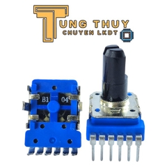 Chiết Áp Vuông Xanh 6 Chân Cong Cán Vát Dài 20MM