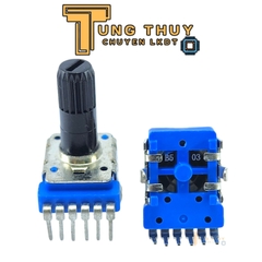 Chiết Áp Vuông Xanh 6 Chân Cong Dài 22.5MM Cán Tròn