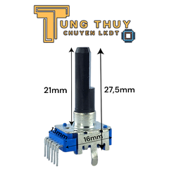 Chiết Áp Vuông Xanh 6 Chân Cong Cán Tròn Vát Dài 20mm 22,5mm 27,5mm 30mm và Dài 35mm Loại Tốt