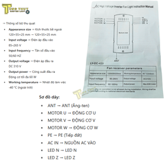 Bộ Mạch Quạt Trần Đèn DC 6 Tốc Độ – 7 Dây, Công Suất 50W, Điều Khiển Từ Xa