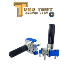 Chiết Áp Vuông Xanh 6 Chân Cong Cán Tròn Dài 30mm