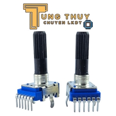 Chiết Áp Vuông Xanh 6 Chân Cong Cán Tròn Dài 30mm