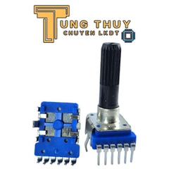 Chiết Áp Vuông Xanh 6 Chân Cong Cán Tròn Dài 30mm