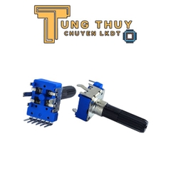 Chiết Áp Vuông Xanh 6 Chân Cong Cán Tròn Dài 30mm