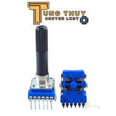 Chiết Áp Vuông Xanh 6 Chân Cong Dài 35MM Cán Tròn