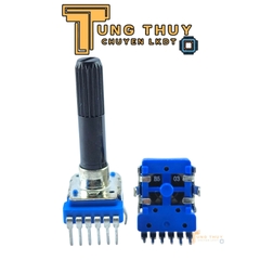 Chiết Áp Vuông Xanh 6 Chân Cong Dài 35MM Cán Tròn