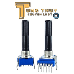 Chiết Áp Vuông Xanh 6 Chân Cong Dài 35MM Cán Tròn