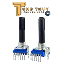 Chiết Áp Vuông Xanh 6 Chân Cong Dài 35MM Cán Tròn