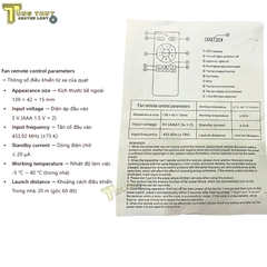 Bộ Mạch Quạt Trần Đèn DC 6 Tốc Độ – 7 Dây, Công Suất 50W, Điều Khiển Từ Xa