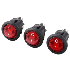 Công Tắc Tròn 4 Chân Có Đèn Màu Đỏ KCD1 6A 250v Loại Tốt