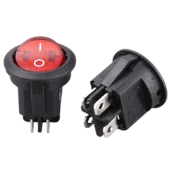 Công Tắc Tròn 4 Chân Có Đèn Màu Đỏ KCD1 6A 250v Loại Tốt