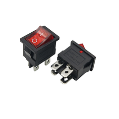 Công Tắc Bập Bênh KCD1 4 Chân 2 Vị Trí Màu Đỏ Có Đèn Kích Thước 12,4 x 18,5 x 30mm Tốt