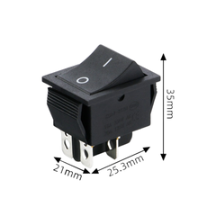 Công Tắc Bập Bênh KCD4 16A - 250V 4 Chân Màu Đen