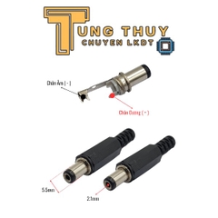 Đầu Jack Nối Nguồn  DC 5.5x2.1mm Đực Cái Loại Tốt