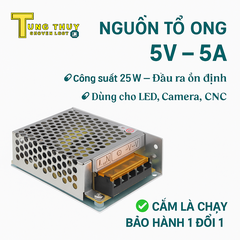 Nguồn Tổ Ong 5V 5A – Nguồn Xung 25W Cho LED, Camera, CNC