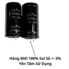 Tụ Lọc Nguồn Amly 10000uF 80v Audio - Kích Thước 30x60mm Hàng Mới Chất Lượng Cao