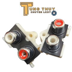 Jack cắm AV,RCA màu trắng 2 chấu chân thẳng