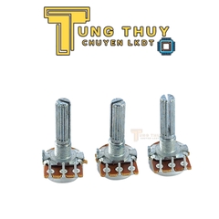 Chiết Áp Đơn , 3 Chân Cán Dài 25mm Chân Cong Đơn 10K 20K 50K Có Bi