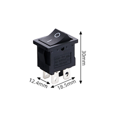 Công Tắc Bập Bênh KCD1 4 Chân 2 Vị Trí Màu Đen Kích Thước 12,4 x 18,5 x 30mm Loại Tốt
