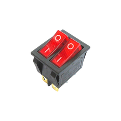 Công Tắc Bập Bênh , Công Tắc Đôi 15A - 250V Đỏ 6 Chân 2 Chế Độ