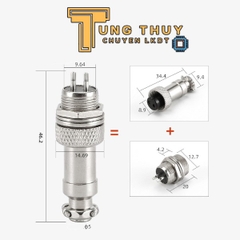 Jack Cắm Hàng Không GX12 12mm Các Loại 2P, 3P, 4P, 5P, 6P