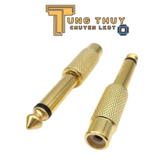 Jack Chuyển Đổi 6 Ly ( 6.35mm ) Ra AV, Hoa Sen Mạ Vàng