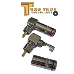 Đầu bấm jack cắm audio video AV RCA cong vuông góc lõi đồng ( 1 chiếc )