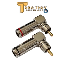 Đầu bấm jack cắm audio video AV RCA cong vuông góc lõi đồng ( 1 chiếc )