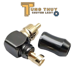 Jack AV RCA Chữ L Góc Vuông Mạ Vàng Lõi Đồng – Đầu Hoa Sen Cong Chống Nhiễu Cho Loa, Ampli, TV, DVD